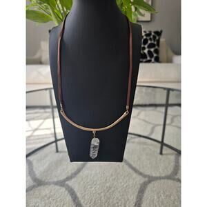 Bansri Brown Gold Crystal Necklace New